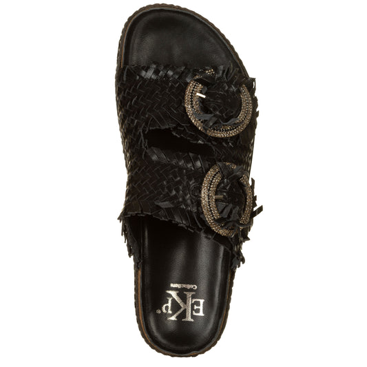 Sabot in laminato intrecciato, con nappina-WOZ?-VIALESCARPE