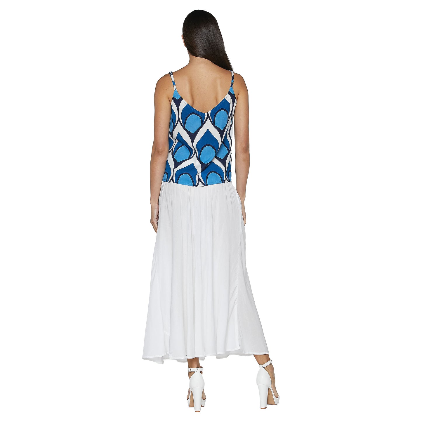 BABA DESIGN Top OCEAN HALO Bianco e azzurro