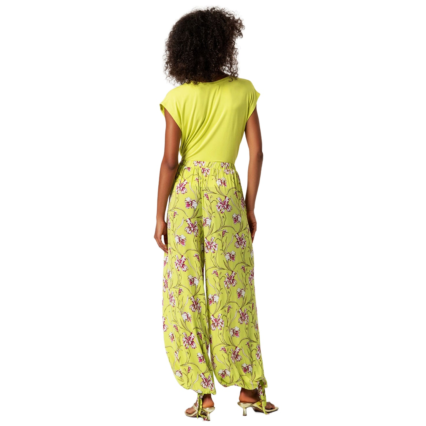 SURKANA Pantaloni arricciati in basso con fiocchi Verde acido