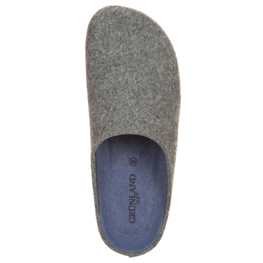 Grunland Ciabatte uomo in feltro antracite-cobalto-GRUNLAND-VIALESCARPE