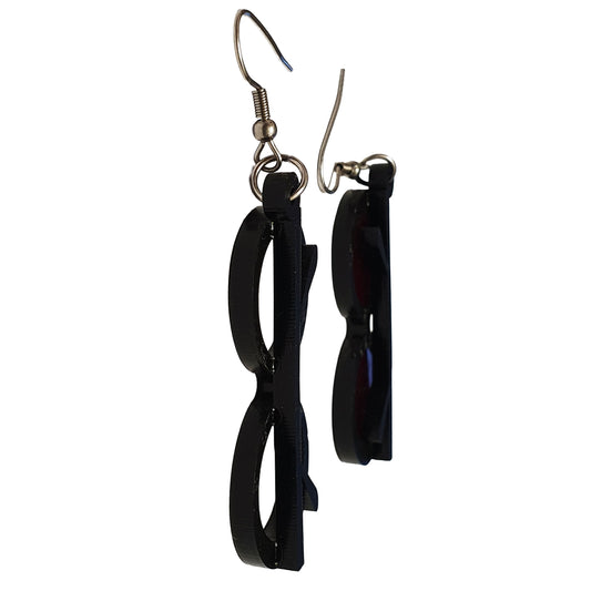 Orecchini pendenti asimmetrici occhiali nerd-ARKYFLY-VIALESCARPE