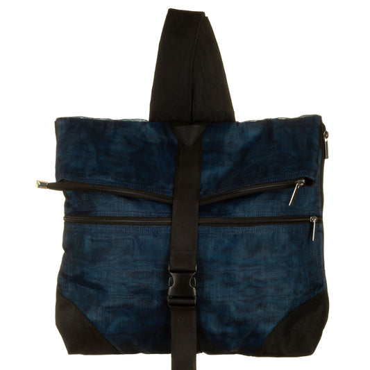 Zaino rete unisex con gomma, blu