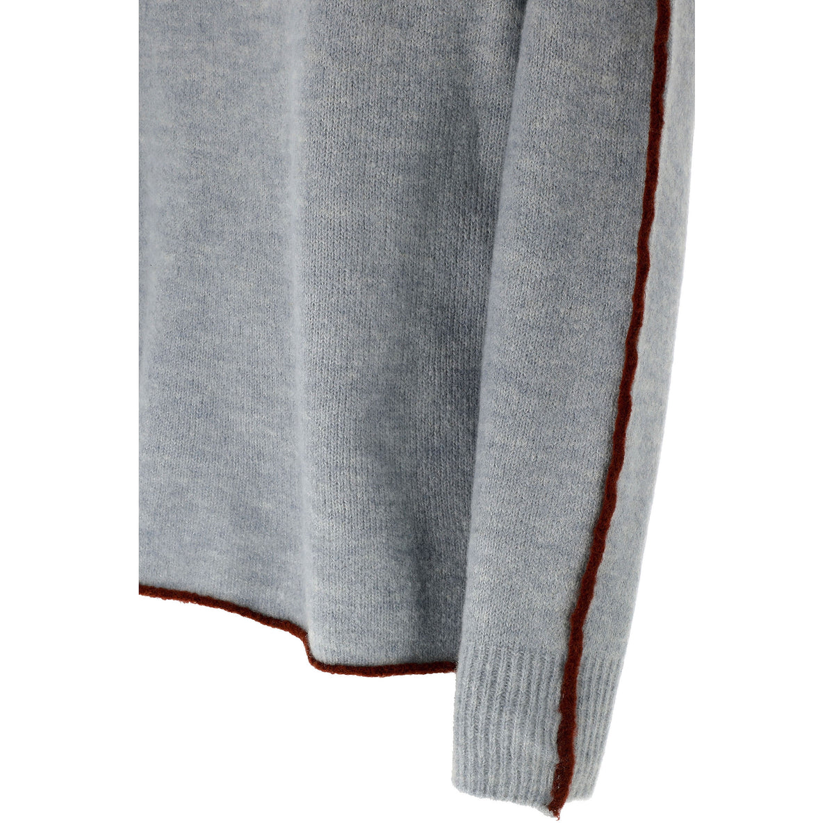 KARAKORUM Maglia Fabrizia denim con bordi a contrasto