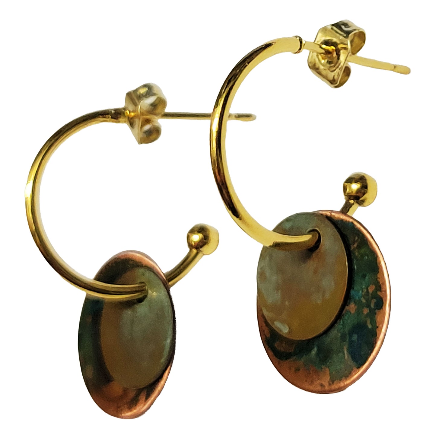 HOIKO Orecchini in rame e ottone Mini Piastre 01