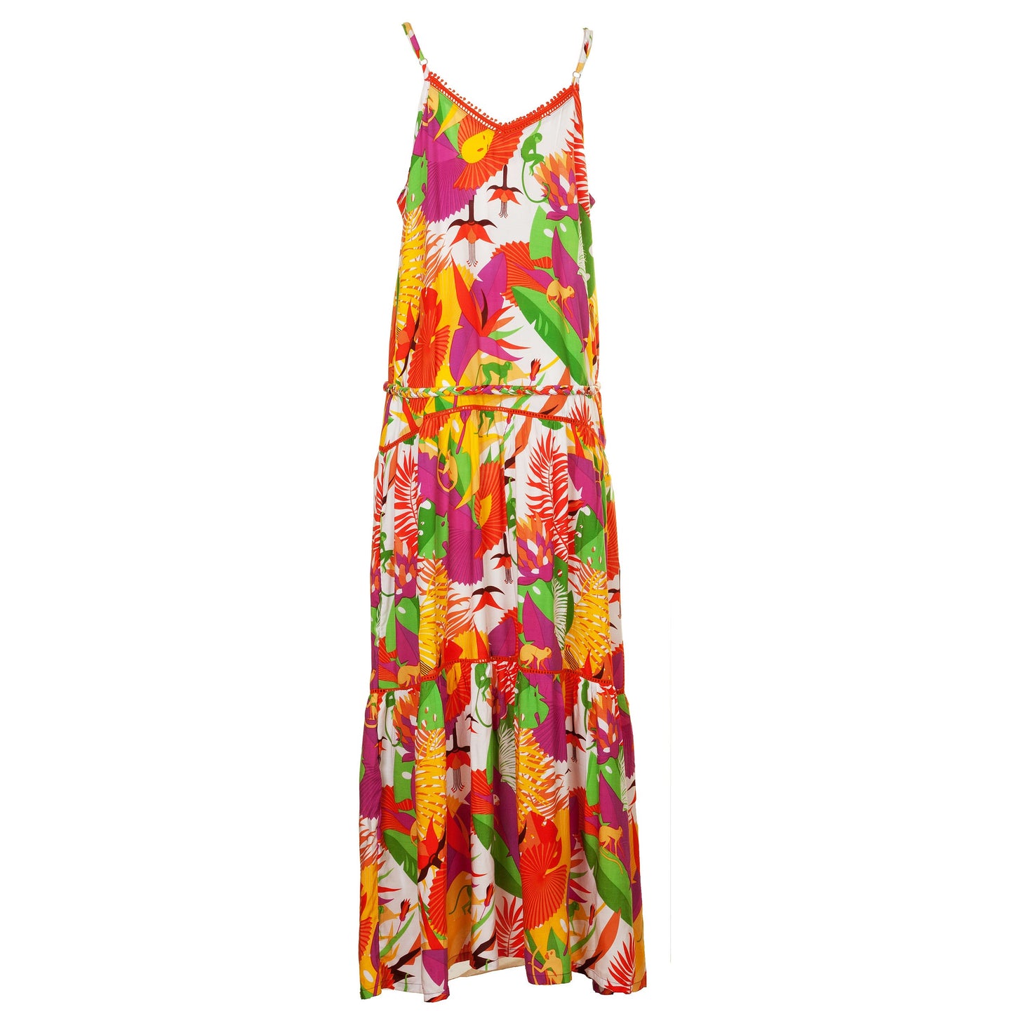 Abito lungo TROPICAL PAPAYA - BABA Design-Baba design-VIALESCARPE