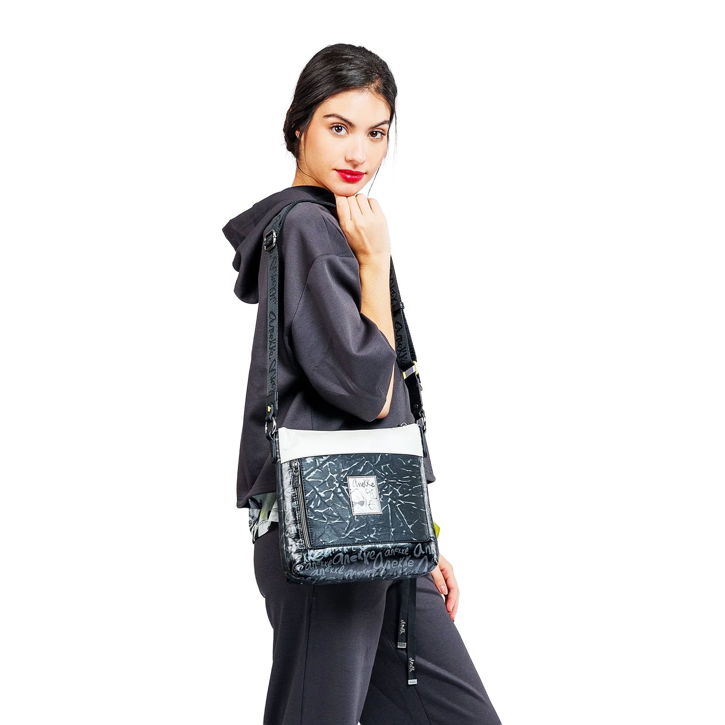 ANEKKE Borsa a tracolla con tasca frontale Memories