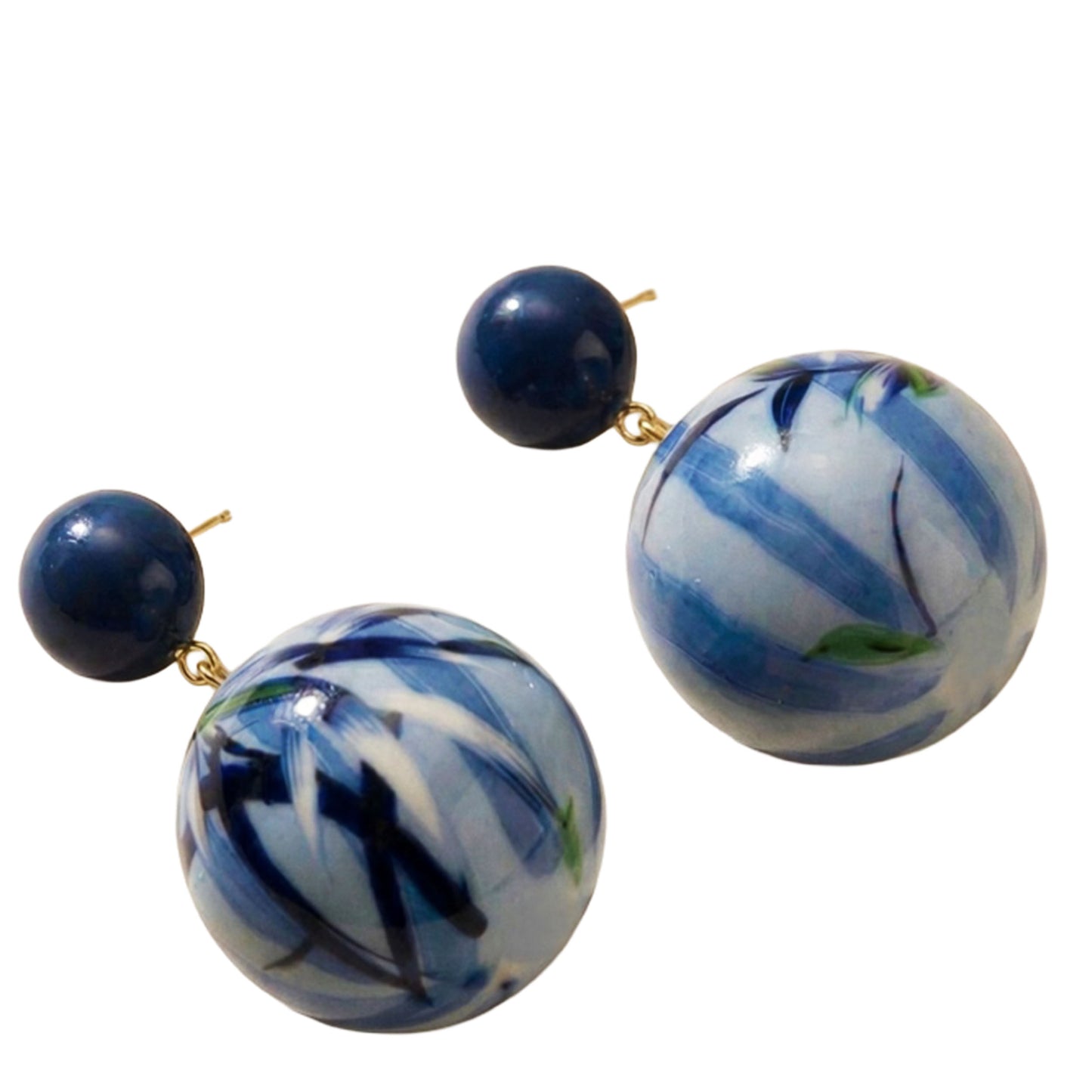 SURKANA Orecchini sfera stampa azzurra