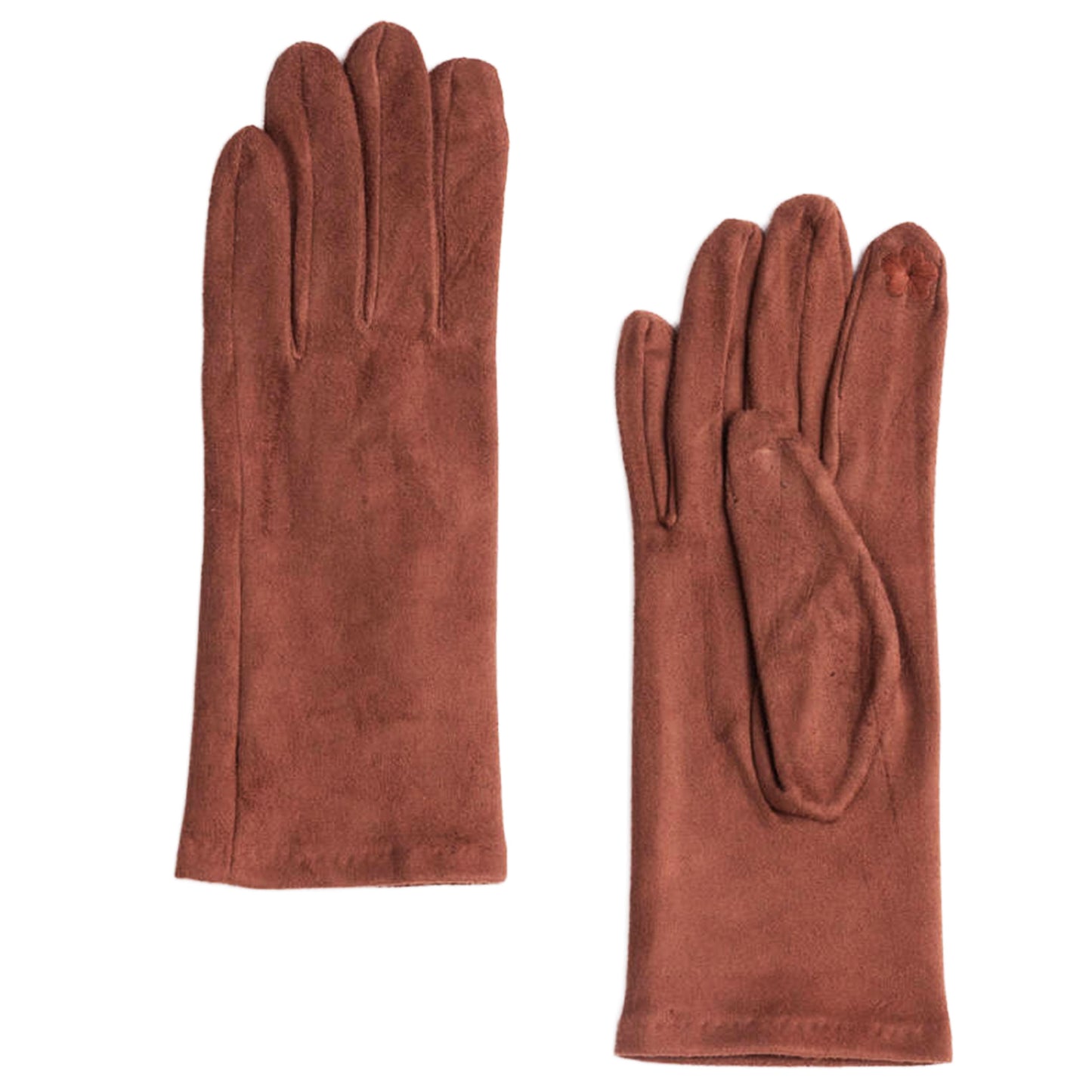 Guanti Morbidi Touch Screen Semplici Tabacco