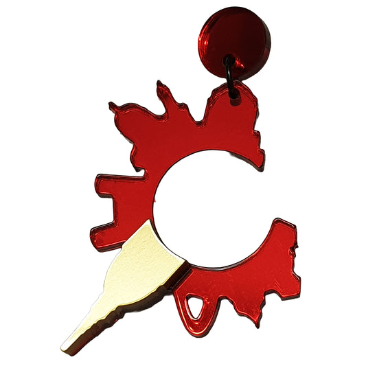 Orecchini pendenti SkyLine Torino rosso e oro-ARKYFLY-VIALESCARPE