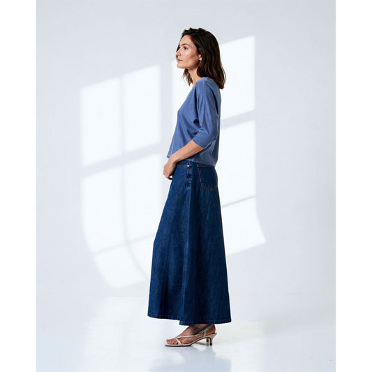 SURKANA Maxi Gonna con Spacco Denim