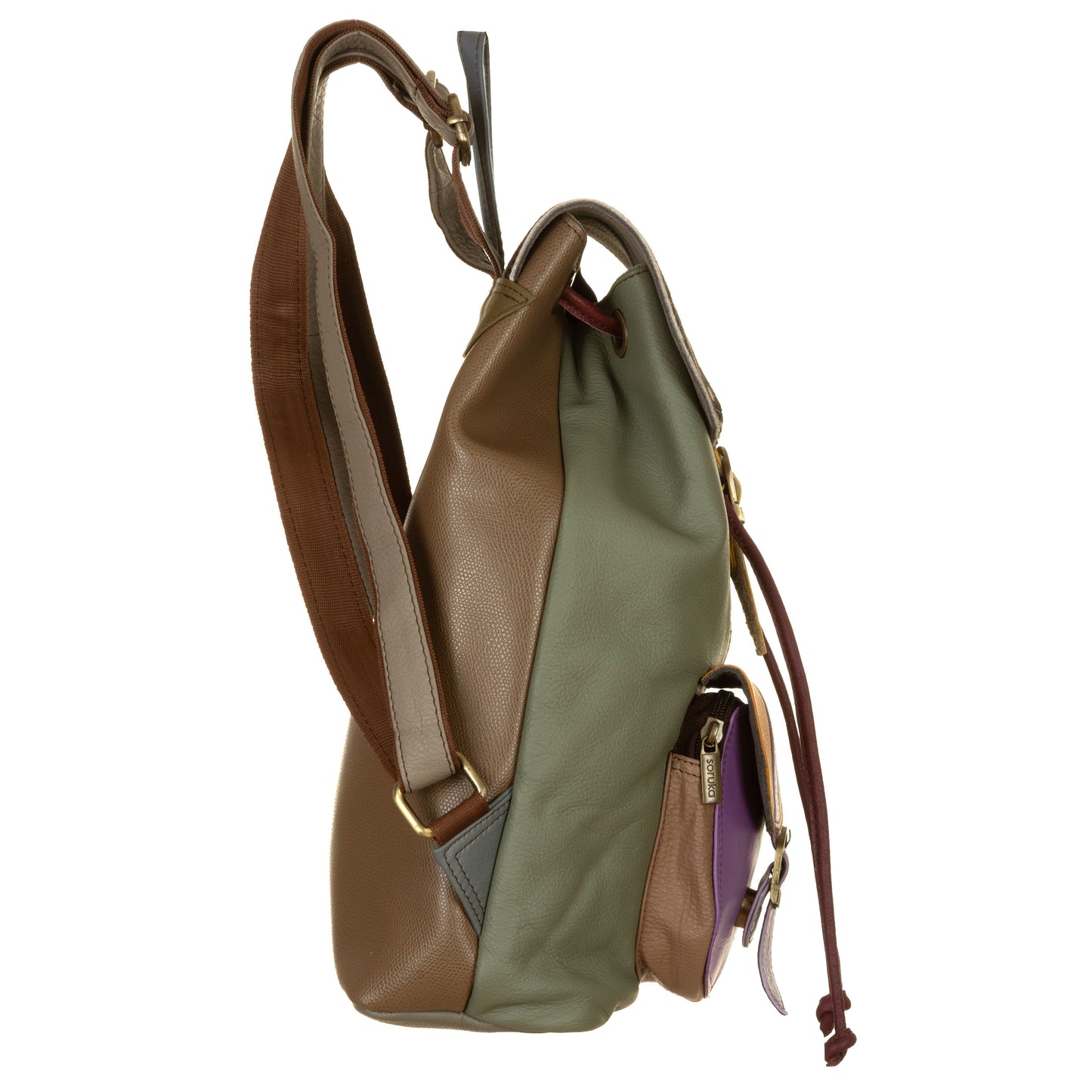 SORUKA Zaino BACKPACK stamp-pelo Grigio, Lilla, Maculato, multi