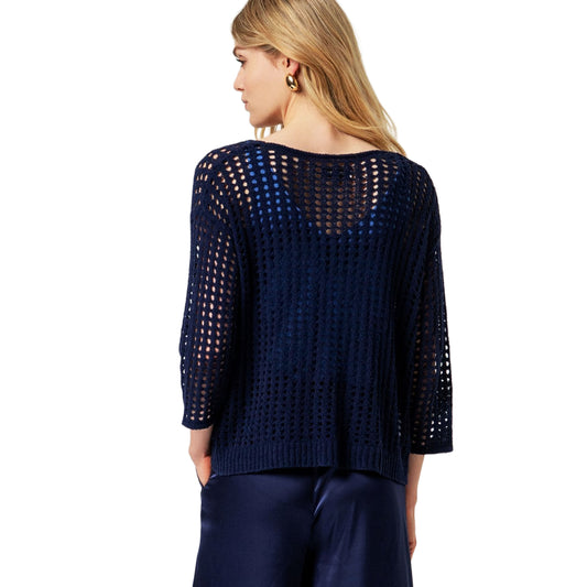 SURKANA Maglia con Scollo a V Blu Scuro