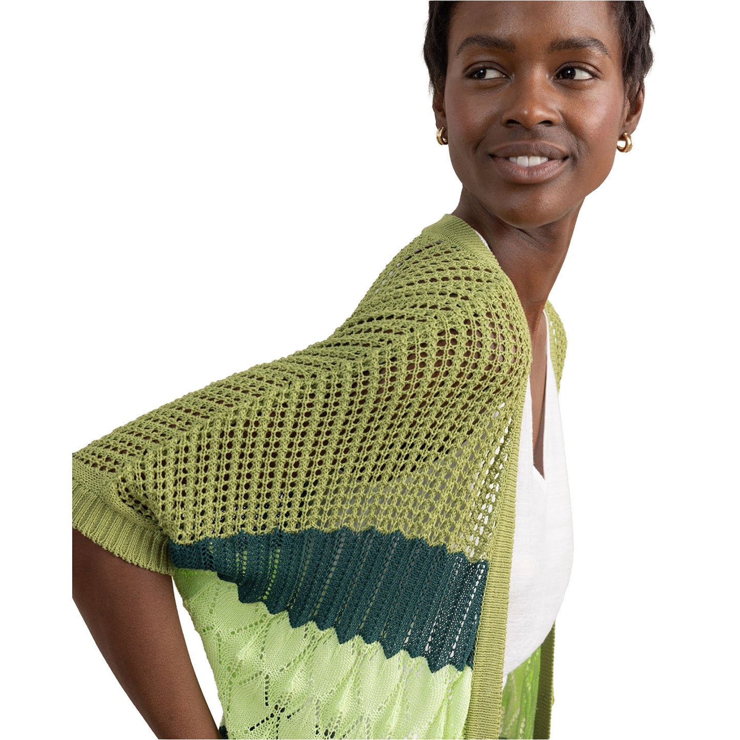 SURKANA - Cardigan lungo crochet con bottoni