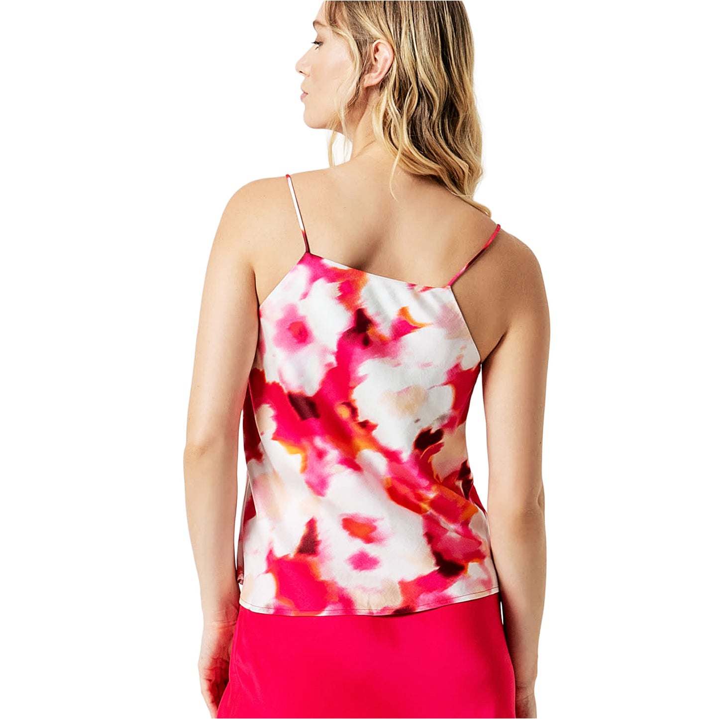 SURKANA - Top tipo canottiera, satinato stampato, scollo a V-SURKANA-VIALESCARPE