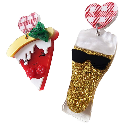 Orecchini pendenti asimmetrici Alice in Wonderland e Stregatto-ARKYFLY-VIALESCARPE