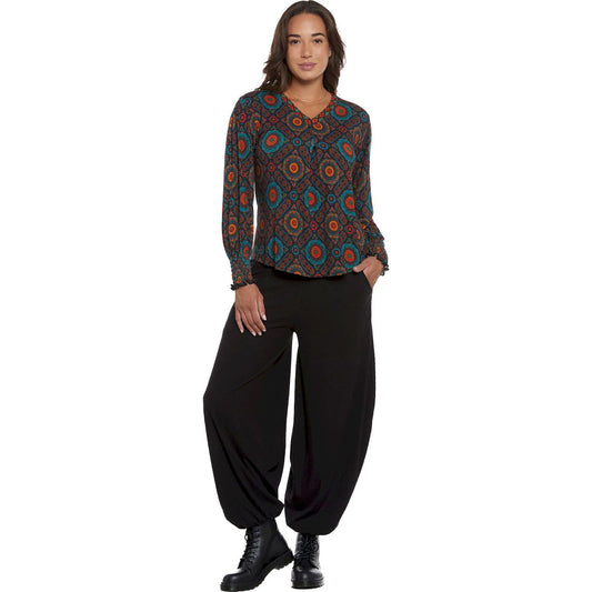 BABA Design Maglietta nera URBAN MARKS scollo a V-Baba design-VIALESCARPE