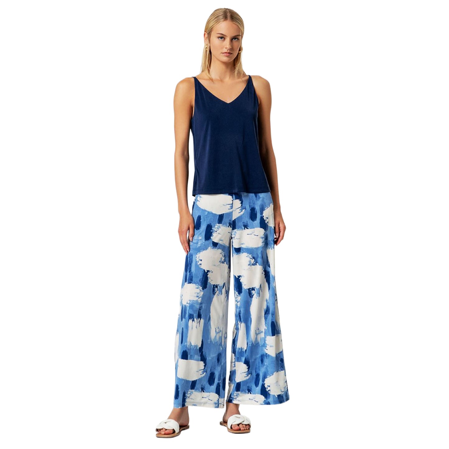 SURKANA Top a Spalline con Scollo a V Blu-SURKANA-VIALESCARPE