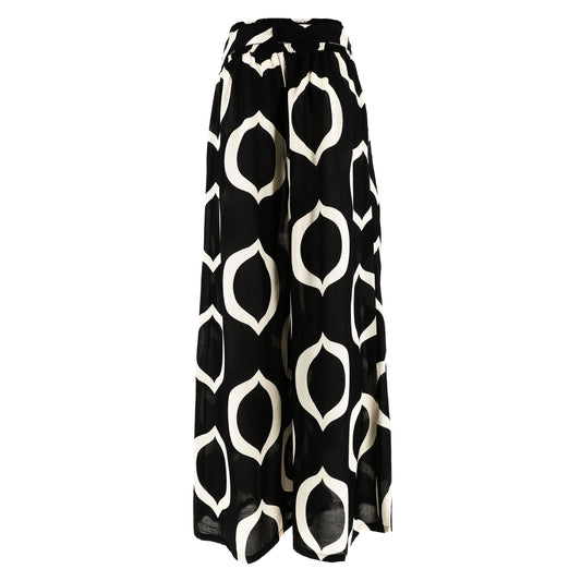 KARAKORUM Pantaloni SASHI Nero ed Ecru-KARAKORUM-VIALESCARPE