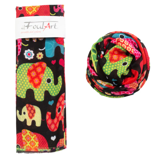 Scialle Foulard FoulART Cats UltraLight Elefanti Margot