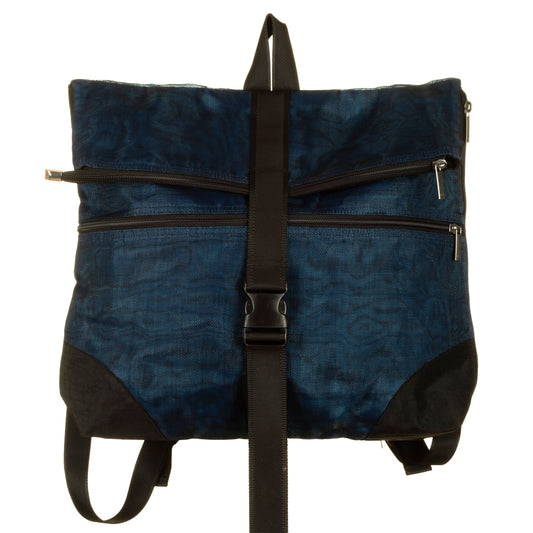 Zaino rete unisex con gomma, blu