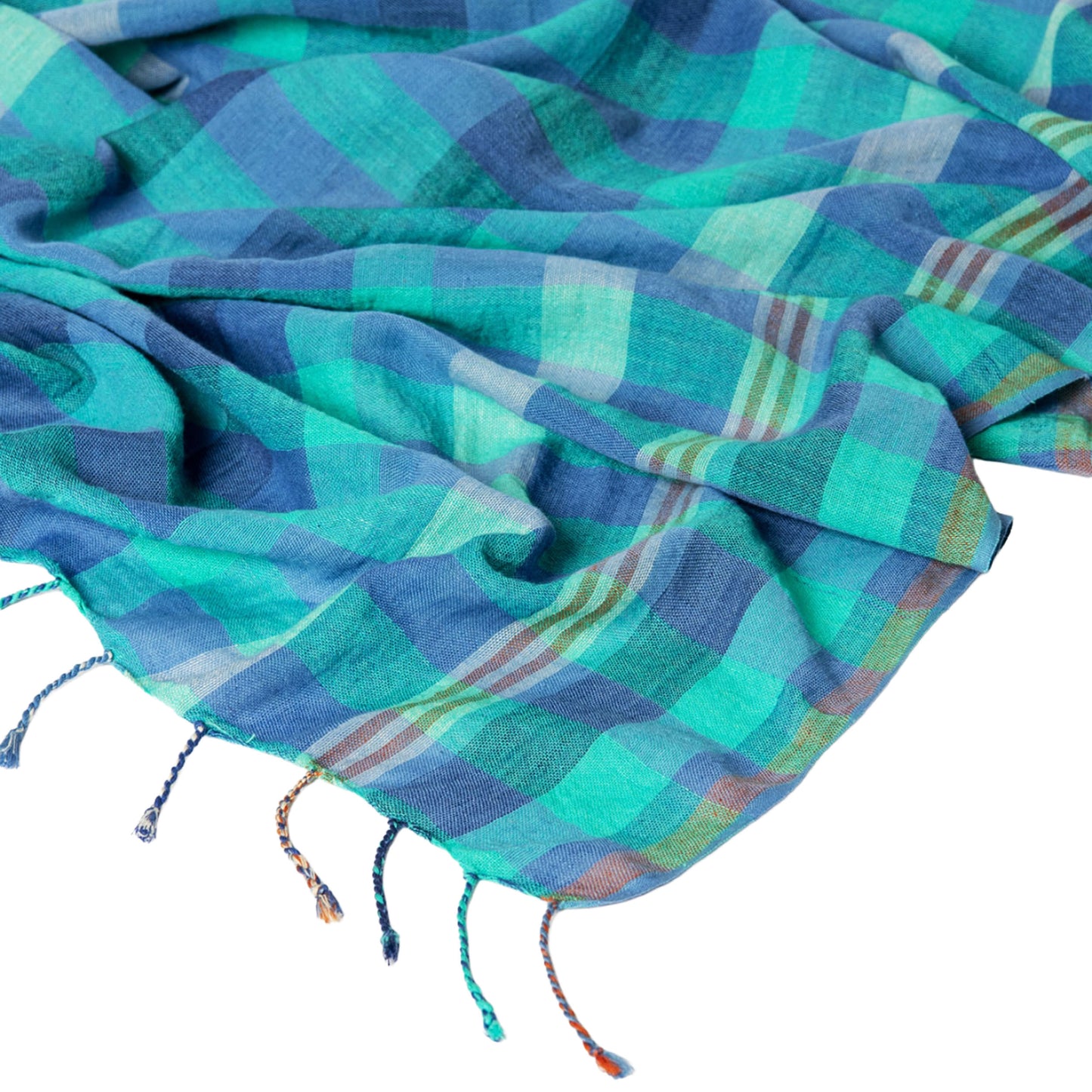SURKANA Foulard rettangolare a quadri Blu
