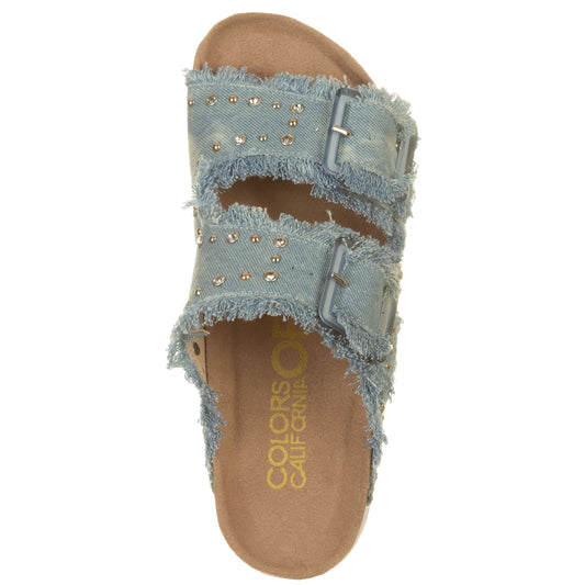 Platform denim con strass-Colors of California-VIALESCARPE