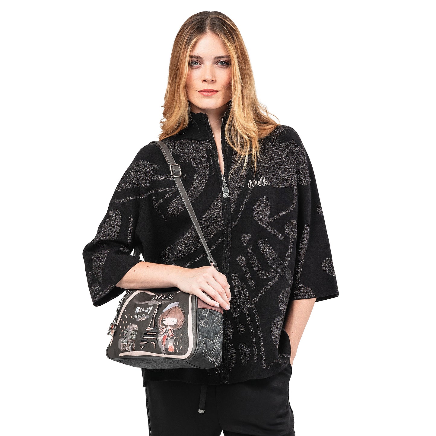ANEKKE - Borsa a spalla con tracolla grande Mademoiselle