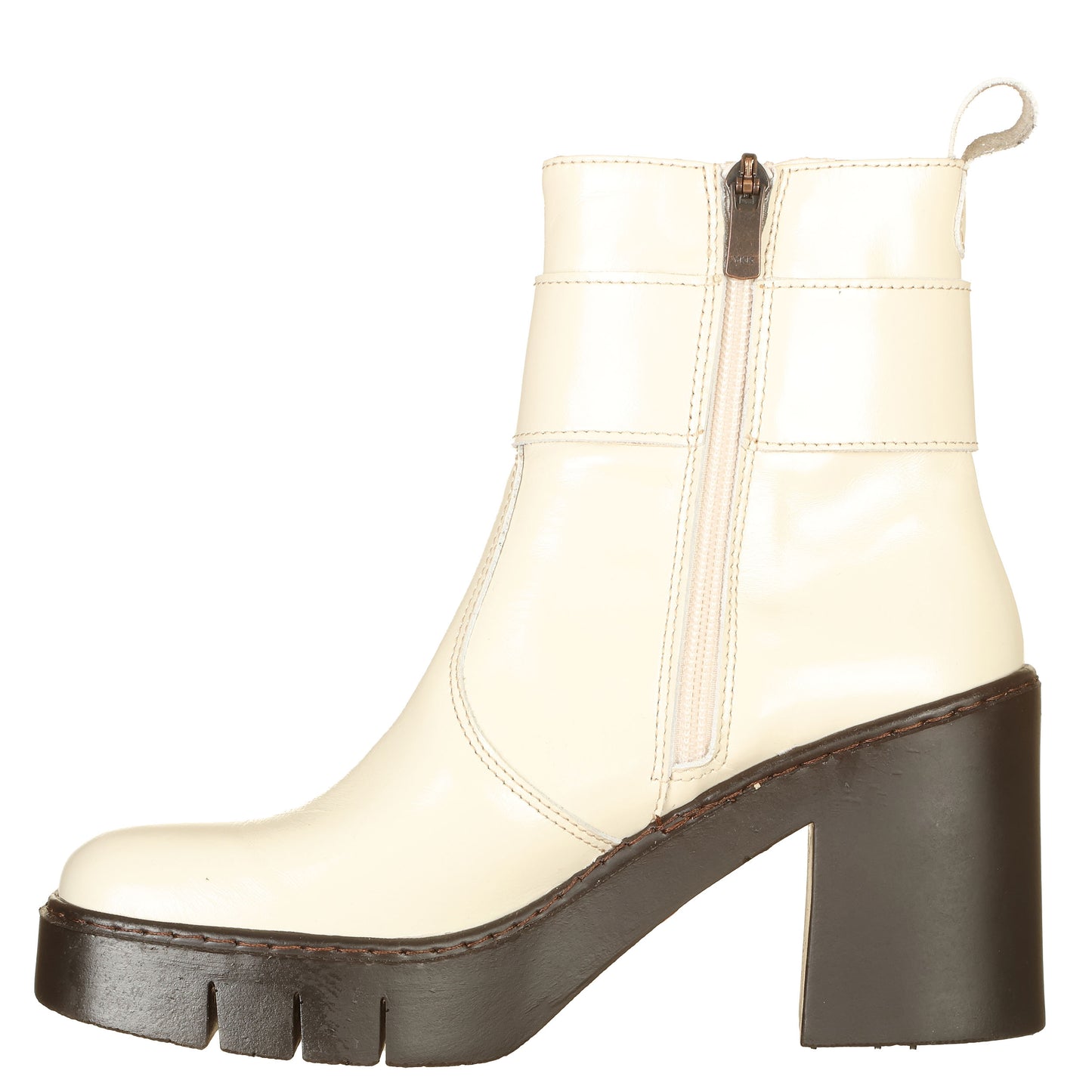 ART Stivaletti Berna Skinny crema con zip