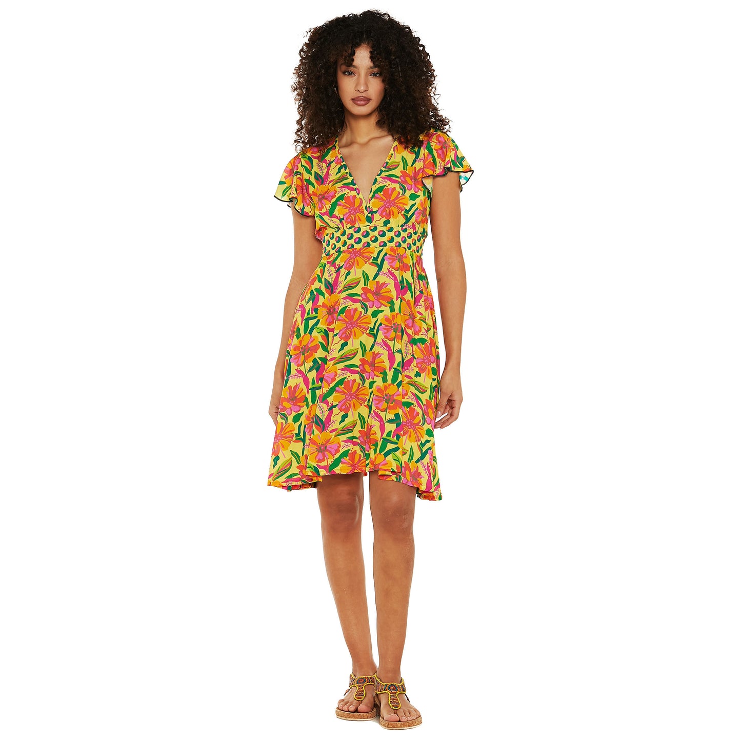 BABA DESIGN - Abito corto Flowers Paradise