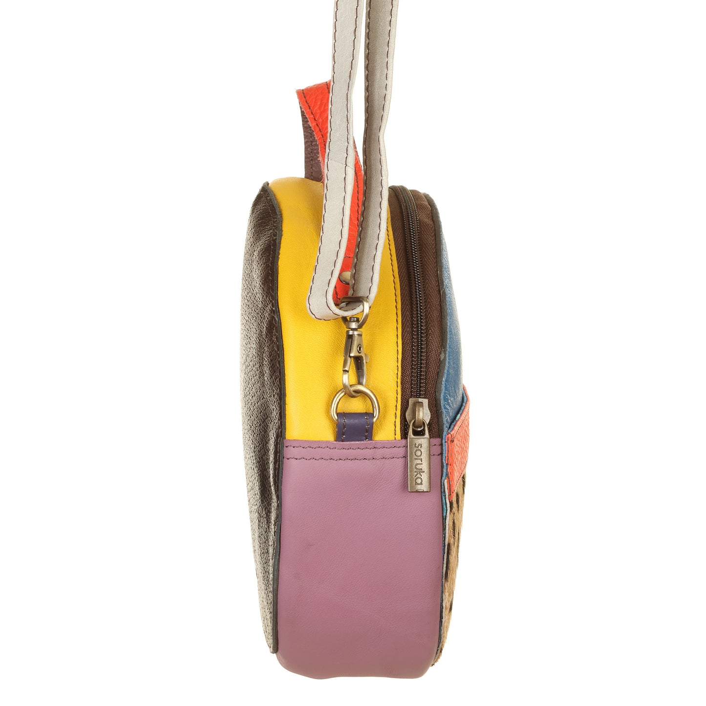 SORUKA Borsa Hera stampa/pelo Maculato-Arancio-Denim