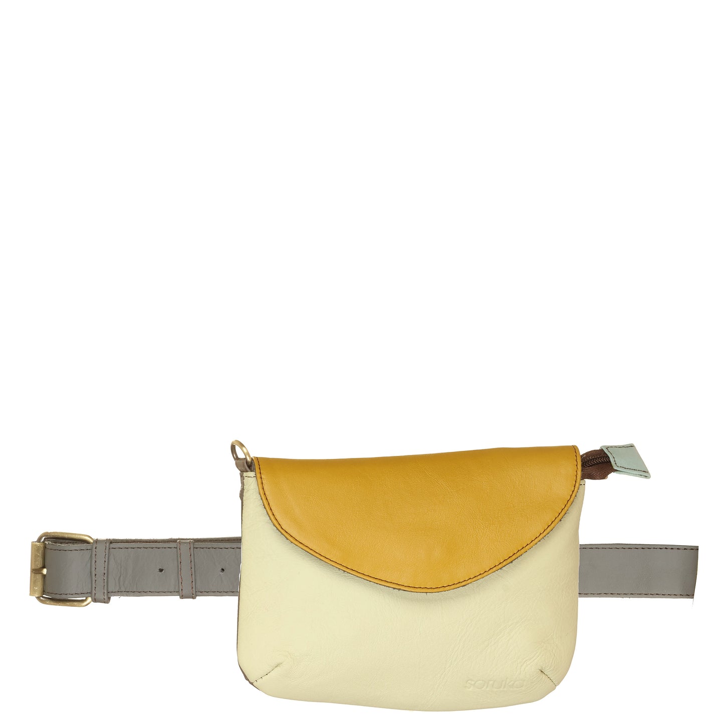 SORUKA Borsa Carol Liscia Aqua-Oliva-Grigio