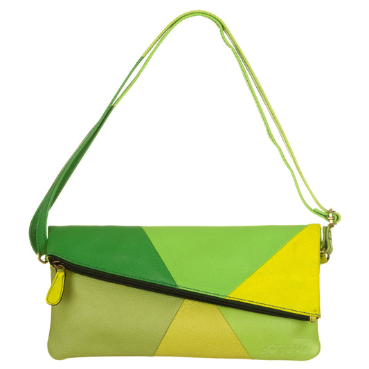 SORUKA Borsetta Mila liscia 230096 Verde e giallo-SORUKA-VIALESCARPE