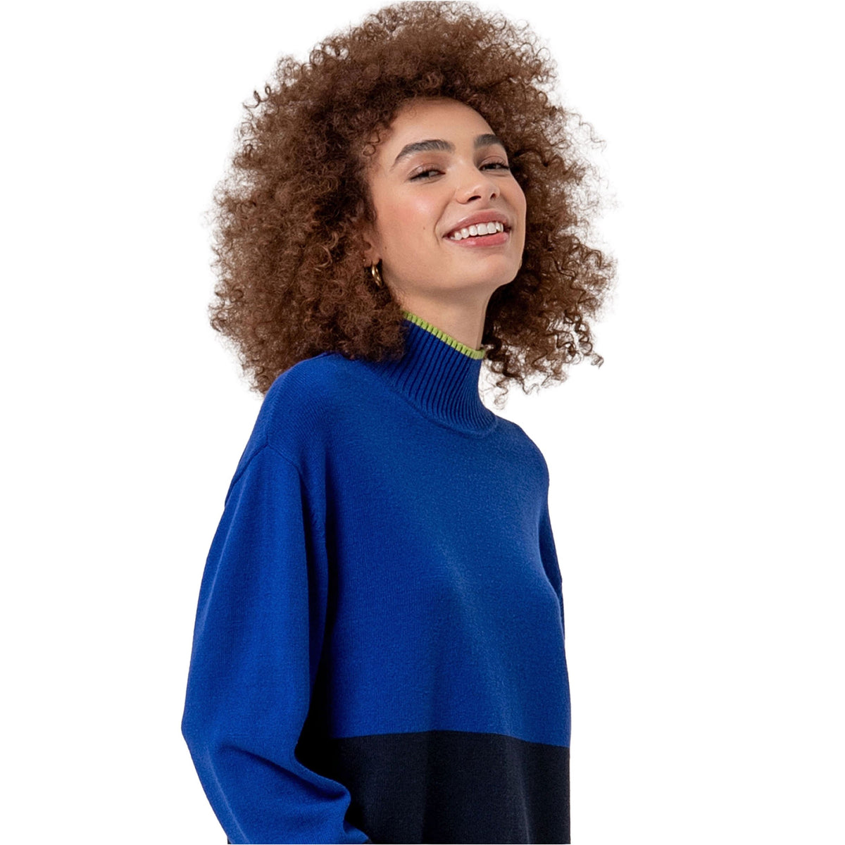 SURKANA Maglione Bicolore Blu Cobalto e Nero