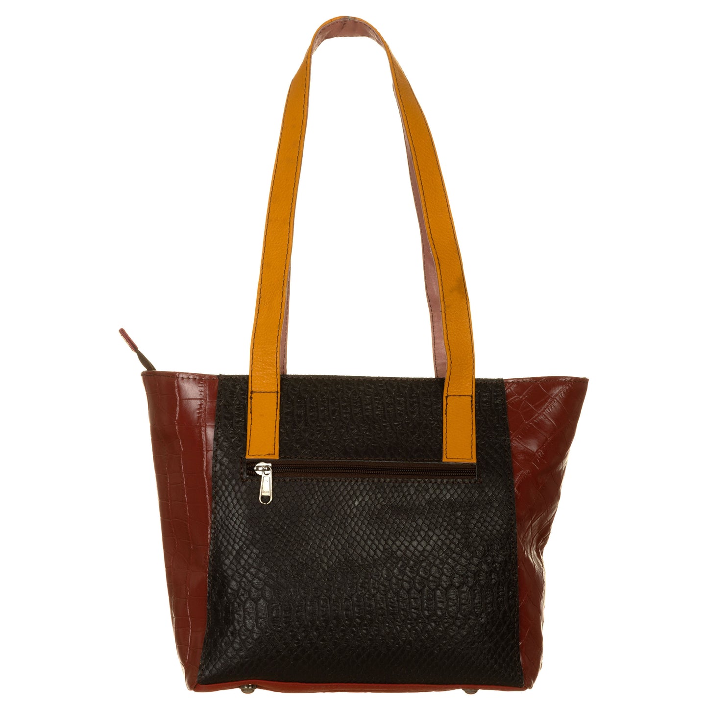 SORUKA Borsa BELLA stampata cocco-pitone Mattone, Nero, Roccia, Ocra