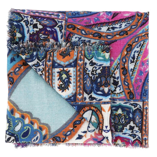 KARAKORUM - Sciarpa Joanna blu e multi-KARAKORUM-VIALESCARPE