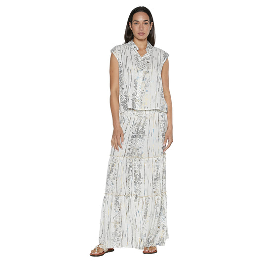 BABA DESIGN Blusa WHITE LUSTER Ecru e oro