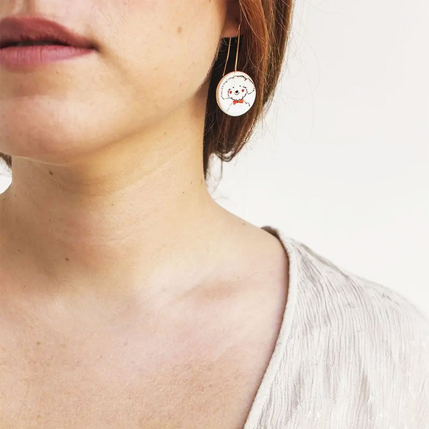 Orecchini pendenti rigidi barboncino-MANITAS DE PLATA-VIALESCARPE