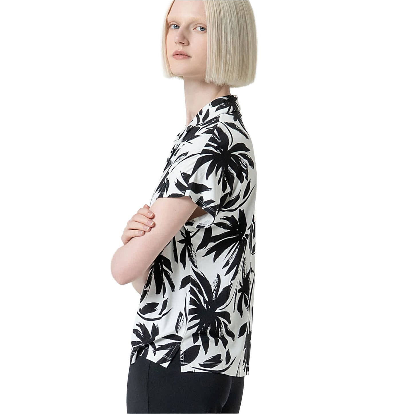 SURKANA - Camicia elasticizzata manica corta stampata
