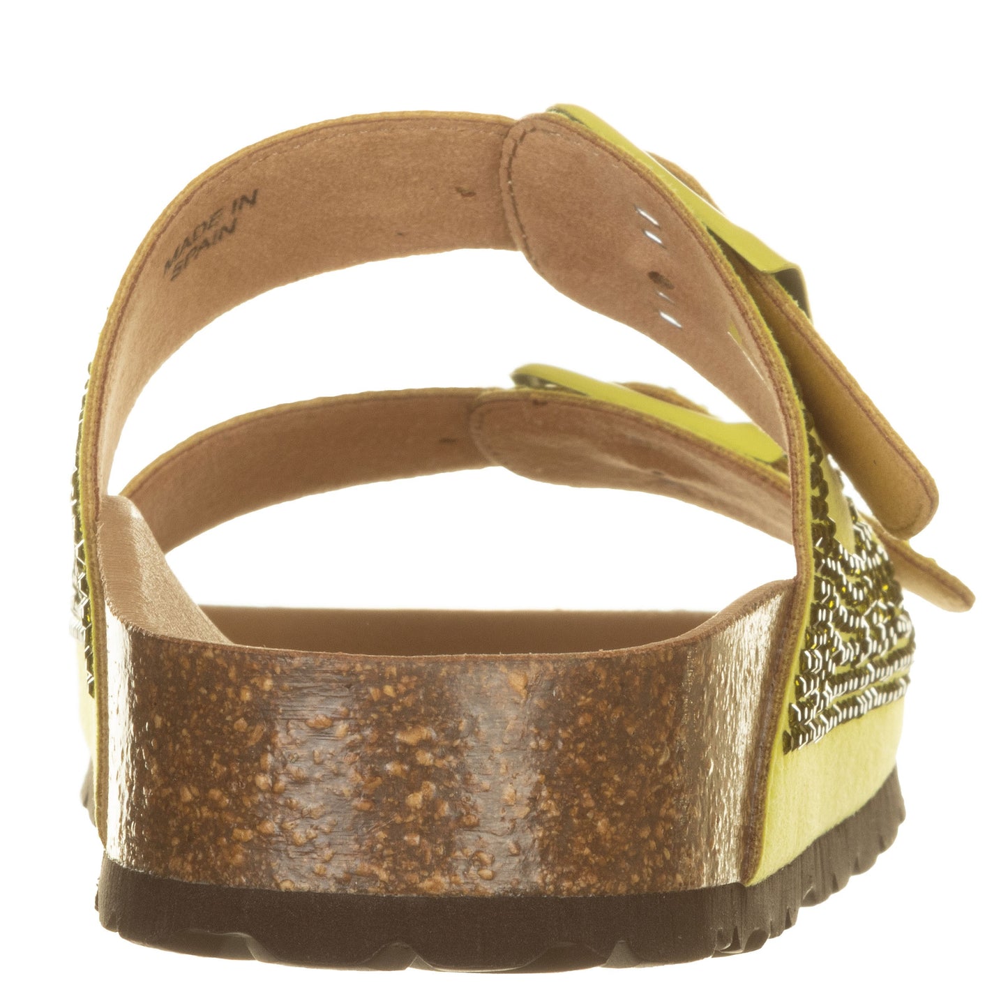 Grunland Ciabatte due fibbie con strass lime