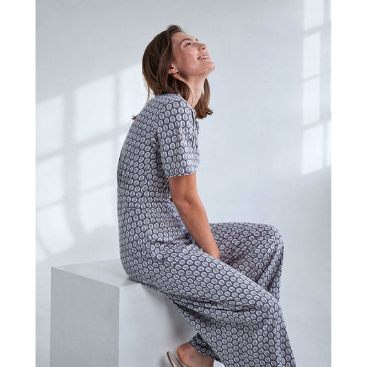 SURKANA Tuta con Scollo Incrociato Blu e Azzurro