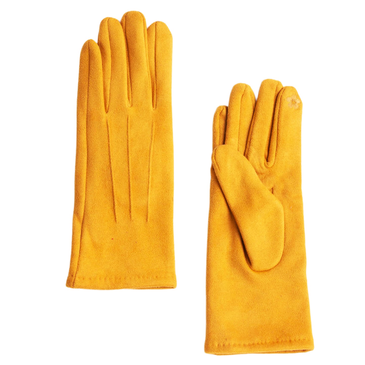 Guanti Morbidi Touch Screen 3 cuciture Senape