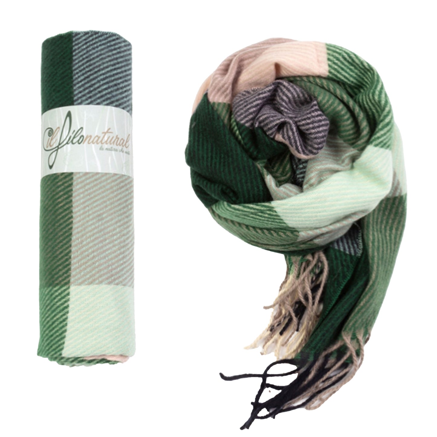 Scialle Stola IlFiloNatural Quadri Righe Sbighe-GliARTiCOLiIL-VIALESCARPE