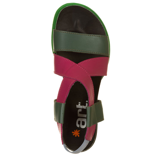 ART Sandali - MALIBU Elastico verde e fuxia-ART®-VIALESCARPE