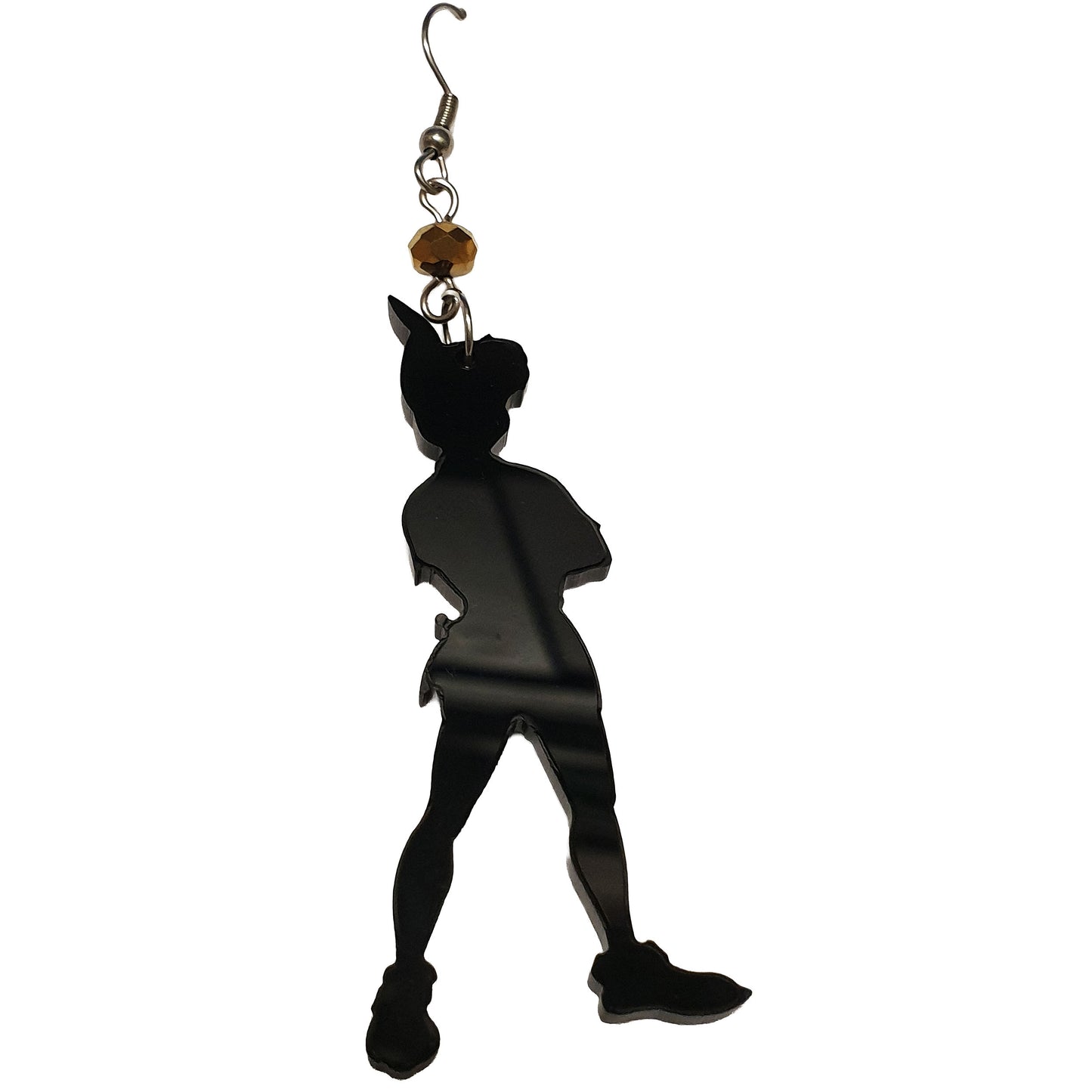 Orecchini pendenti asimmetrici Peter Pan silouette