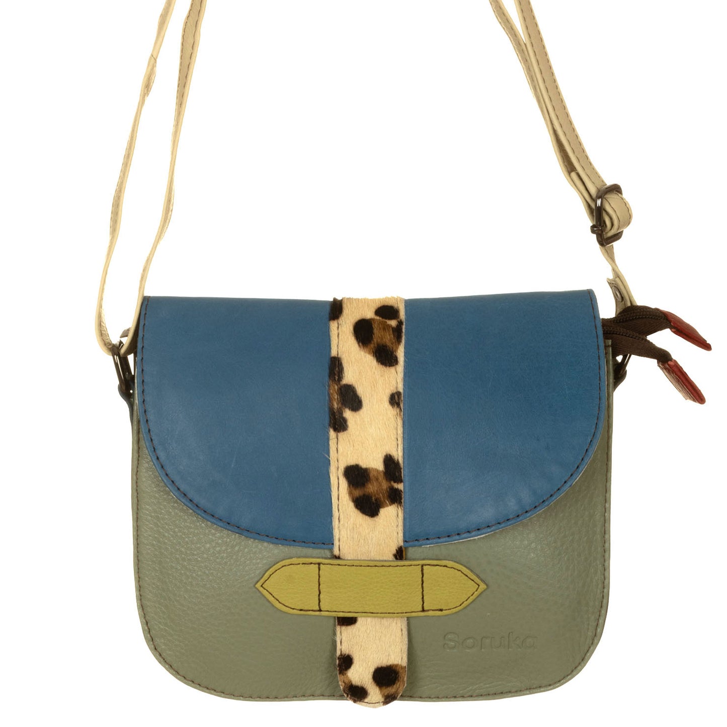 Borsa ALBA reversibile Grigio, Ottanio, Maculato-Blu, Giraffa, Giallo