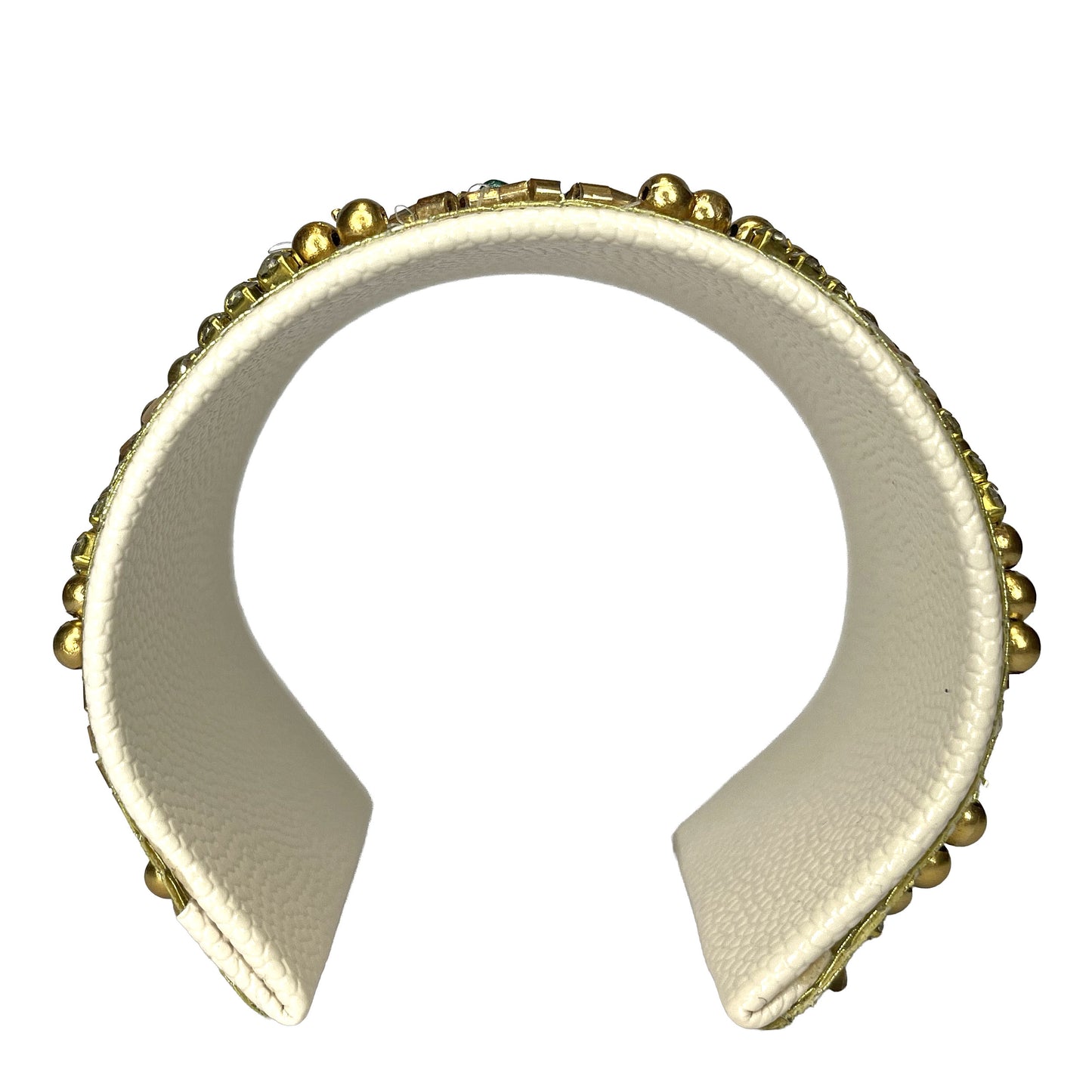 SURKANA Bracciale rigido verde smeraldo e oro con cristalli
