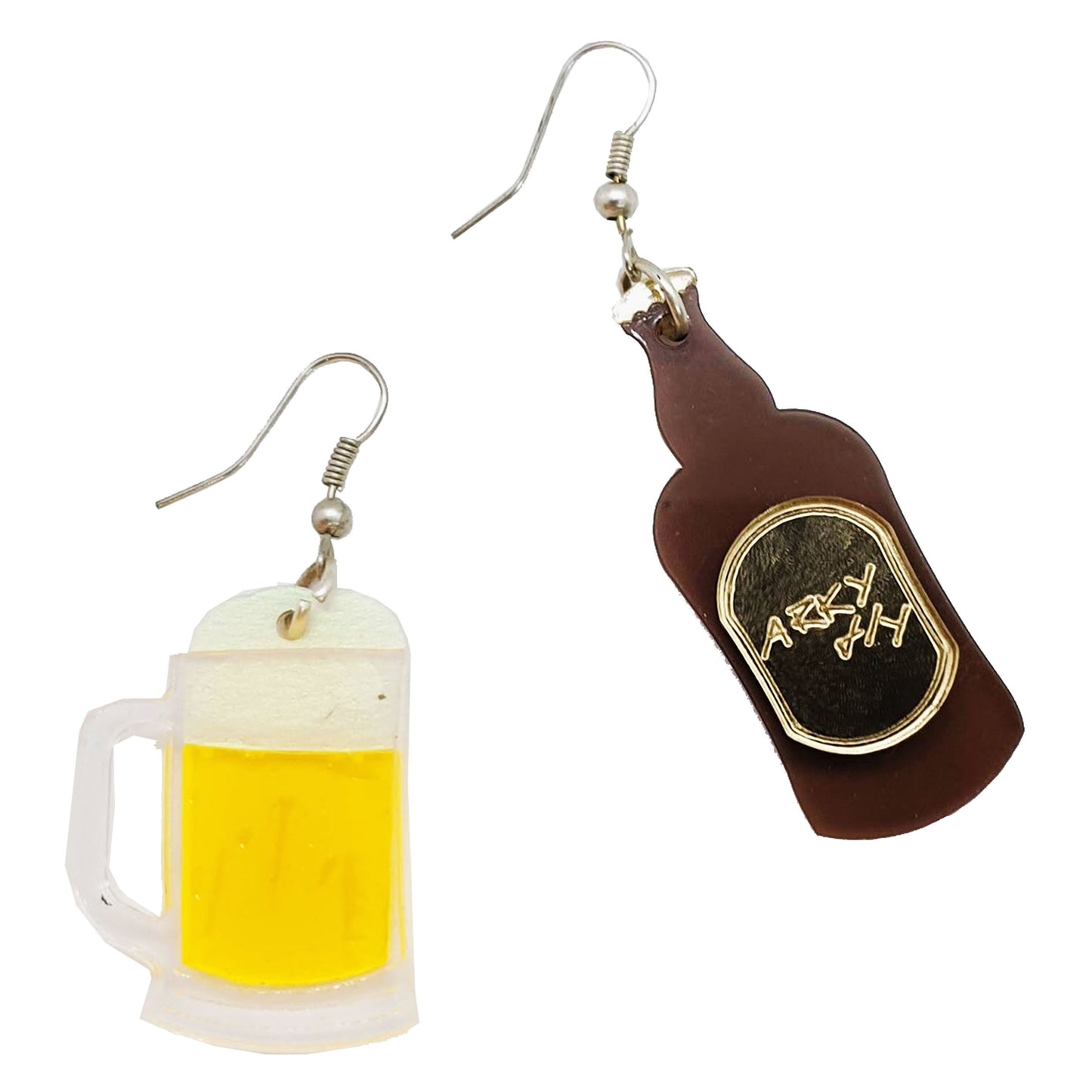 Orecchini asimmetrici birra e boccale