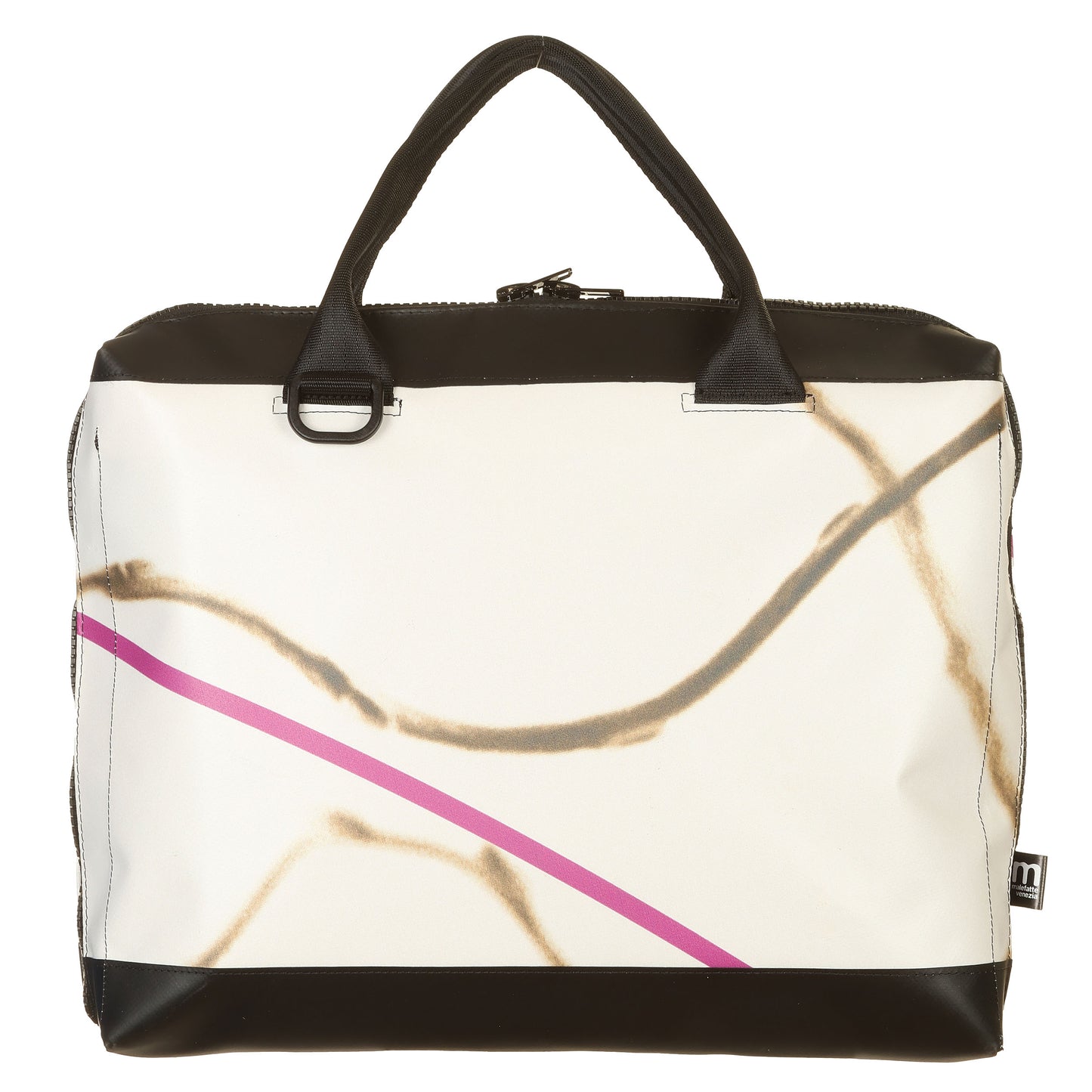 Borsa Office Slim Bianco-Marrone-Fuxia-Le Malefatte-VIALESCARPE