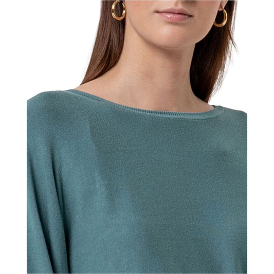 SURKANA Maglione in Maglia con Scollo a Barca Verde Polvere