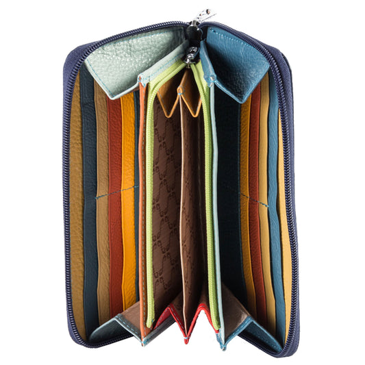 Portafoglio Grande Orizz. Zip Reuse Multi Bluette-GliARTiCOLiIL-VIALESCARPE